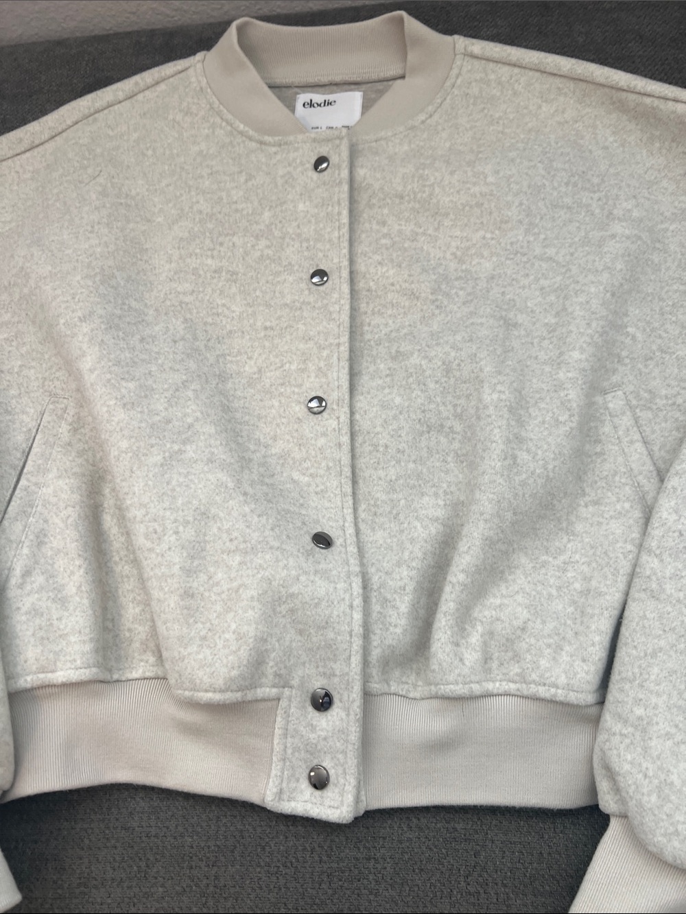 Elodie Cream Cropped Bomber Jacket - Picture 5 of 8
